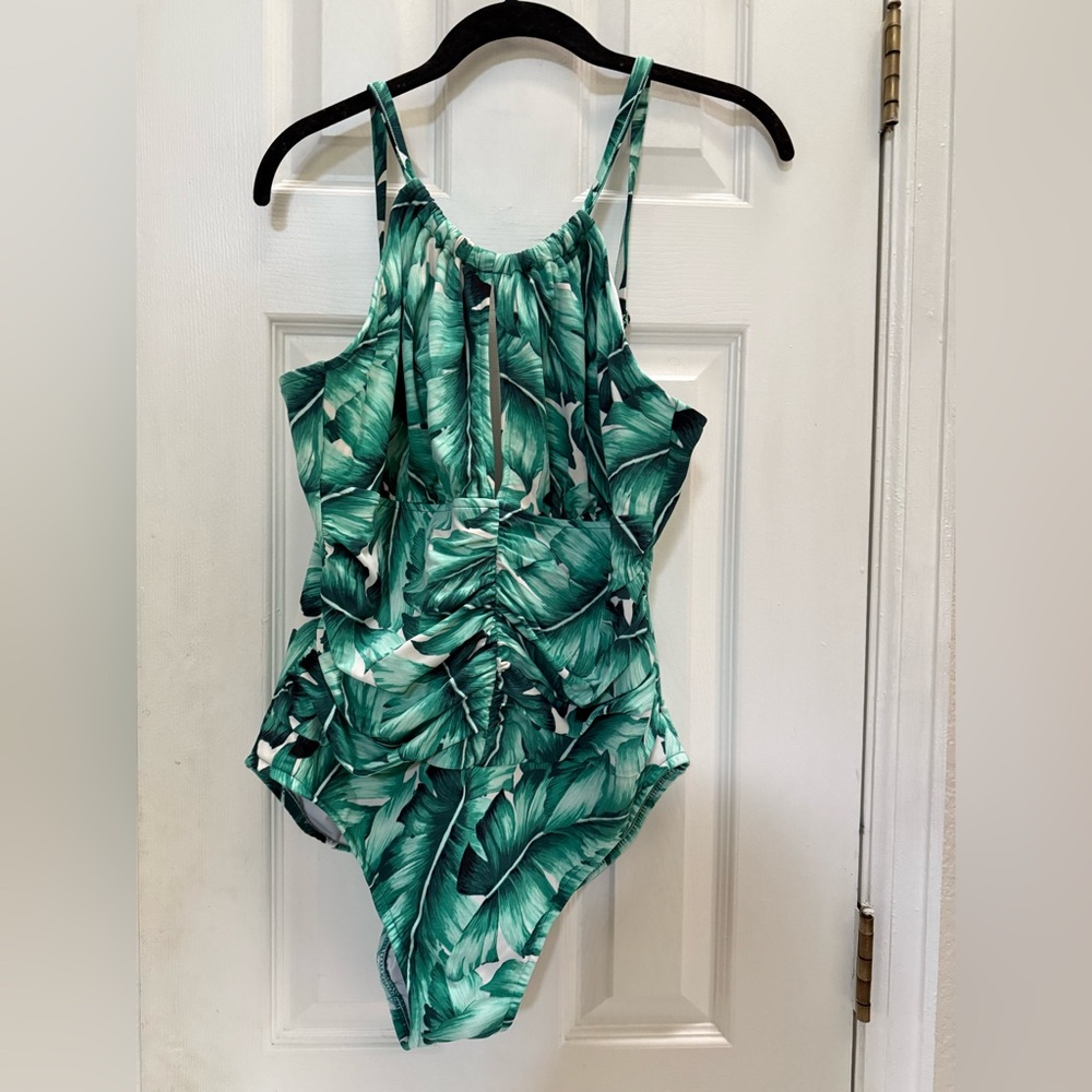 MagicSuit Green Tropical Leaf Pattern One Piece Swimsuit